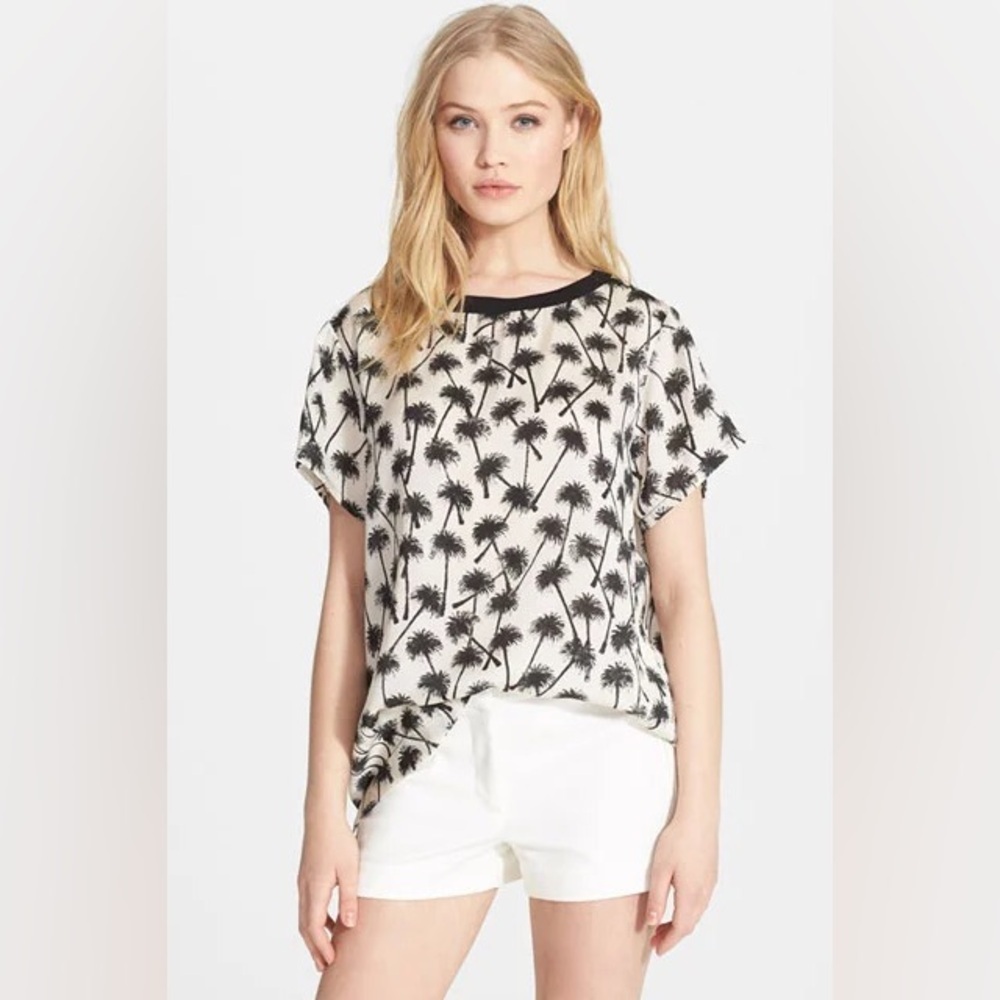 L'AGENCE Monochrome Palm Tree Blouse